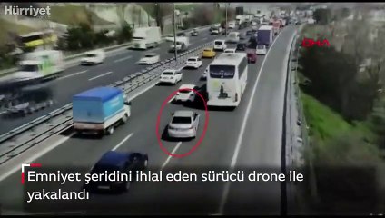 Tải video: Emniyet şeridini ihlal eden sürücü drone ile yakalandı