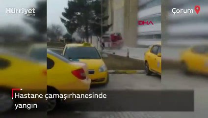 Çorum'da hastane çamaşırhanesinde yangın