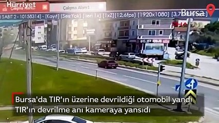 Bursa'da TIR'ın devrildiği feci kazada yeni görüntü ortaya çıktı!