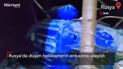 Rusya'da düşen helikopterin enkazına ulaşıldı