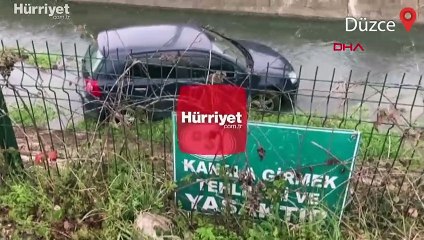 Düzce'de otomobil dereye uçtu, sürücü yaralandı