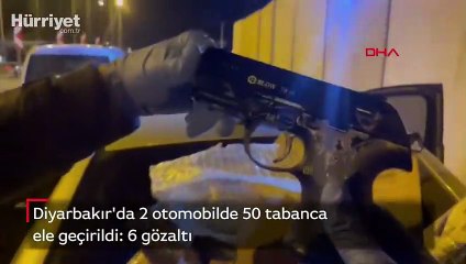 Diyarbakır'da 2 otomobilde 50 tabanca ele geçirildi: 6 gözaltı
