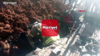 Ümraniye'de kanalizasyon çalışmasında bir işçi toprak altında kaldı