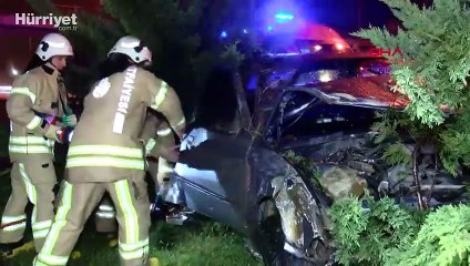 Sultanbeyli'de yağmur nedeniyle kayganlaşan yolda kaza: 1 yaralı 