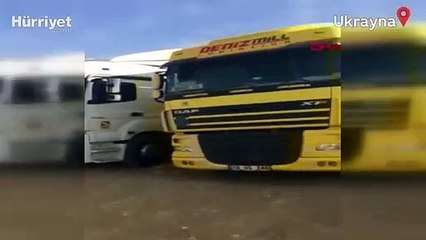 Ukrayna'da mahsur kalan TIR şoförleri dönmeyi bekliyor