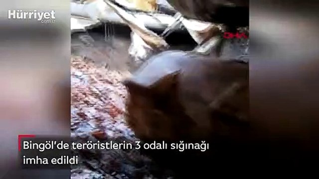 Bingöl’de teröristlerin 3 odalı sığınağı imha edildi