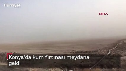 Konya'da kum fırtınası meydana geldi