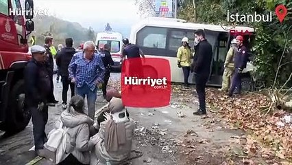 Sarıyer'de yolcu minibüsü kaza yaptı