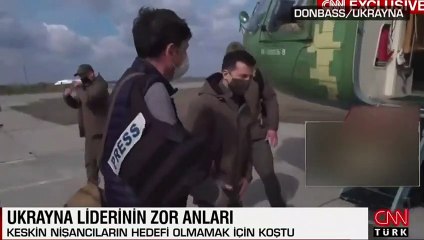 Ukrayna Devlet Başkanı Zelenski, keskin nişancıların hedefi olmamak için böyle görüntülendi