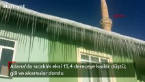 Adana’da sıcaklık eksi 13,4 dereceye kadar düştü! Göl ve akarsular dondu