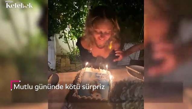 Doğum günü pastasındaki mumları üflerken saçları tutuştu