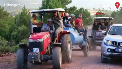 Denizli'de rüzgarın etkisiyle büyüyen orman yangınına müdahale ediliyor