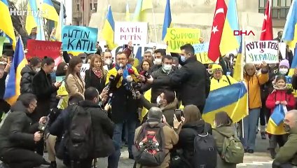 Ankara'da yaşayan Ukraynalılardan 'Rusya' protestosu