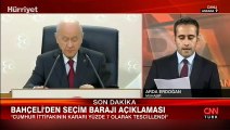 MHP Genel Başkanı Bahçeli'den seçim barajı açıklaması
