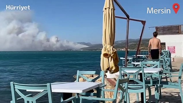Mersin'in Silifke ilçesinde çıkan orman yangınına müdahale ediliyor