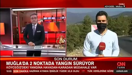 Muğla'nın Köyceğiz ilçesinde yangınla mücadele!