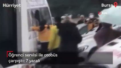 Öğrenci servisi ile otobüs çarpıştı: 7 yaralı