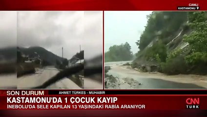 Yamaçlardan düşen kayalar Bozkurt yolunu kapattı! Canlı yayında anlattı