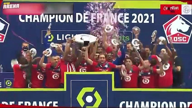 Burak Yılmaz, Yusuf Yazıcı ve Zeki Çelik'li Lille'in şampiyonluk coşkusu