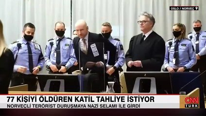 Download Video: 77 kişiyi öldüren Norveçli seri katil duruşmaya Nazi selamı ile girdi