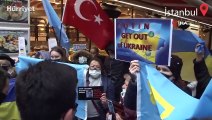 Ukraynalılardan Rusya Konsolosluğu önünde eylem
