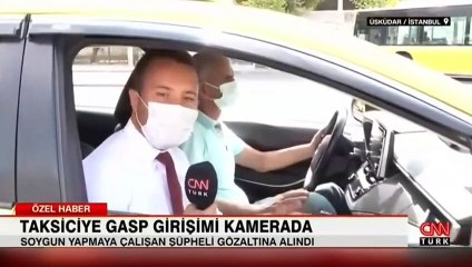 Taksiciye gasp girişimi kamerada