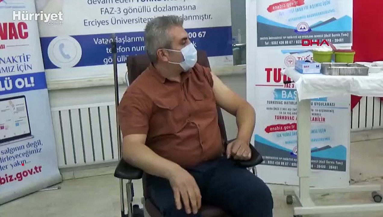 Turkovac, hatırlatma dozu olarak Kayseri'de ilk gönüllüye uygulandı