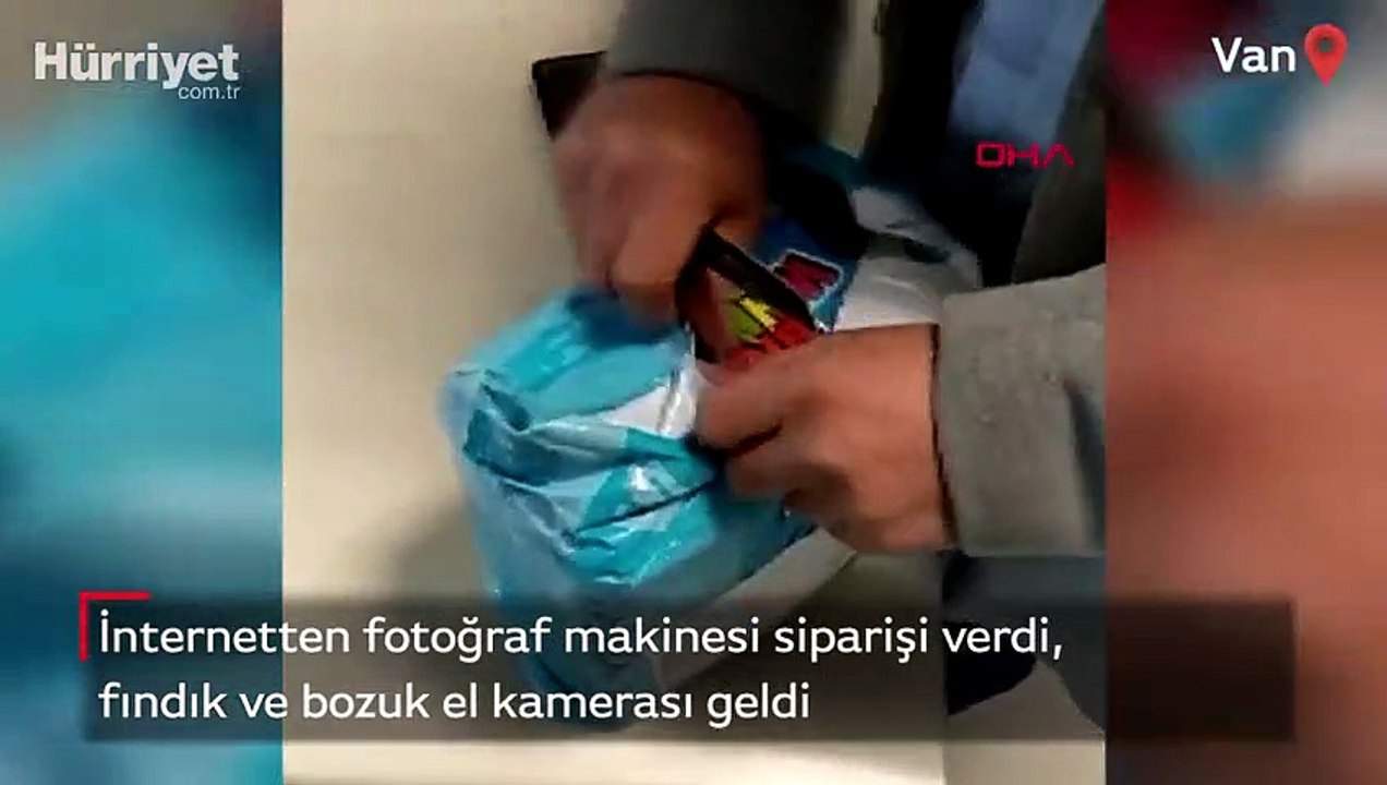 İnternetten fotoğraf makinesi siparişi verdi, fındık ve bozuk el kamerası geldi