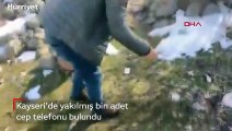 Kayseri'de yakılmış yüzlerce cep telefonu bulundu