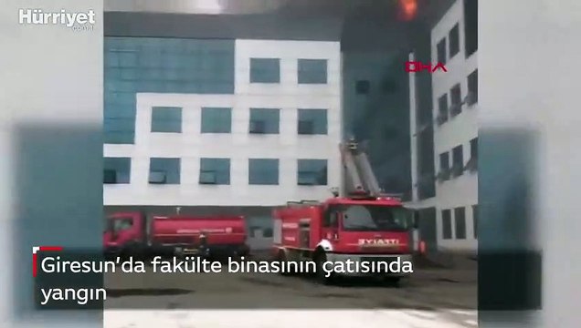 Giresun’da fakülte binasının çatısında yangın