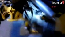 Beşiktaş'taki motosiklet kazası kask kamerasında