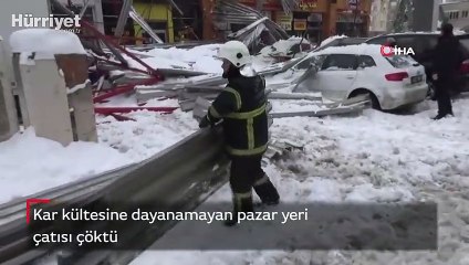 Gaziantep’te pazar yeri çatısı çöktü, ortalık savaş alanına döndü!