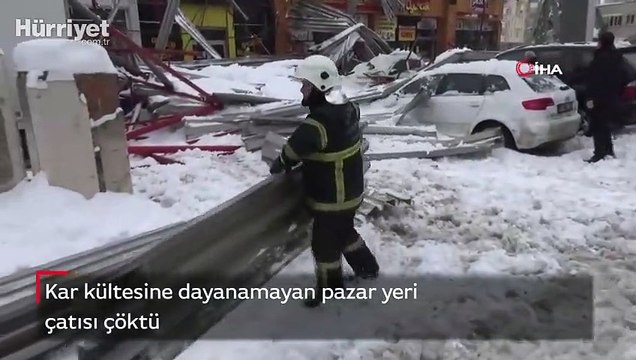 Gaziantep’te pazar yeri çatısı çöktü, ortalık savaş alanına döndü!