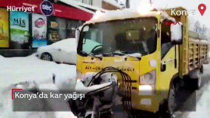 Konya'da kar yağışı etkili