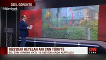 Rize'deki heyelan anı kamerada