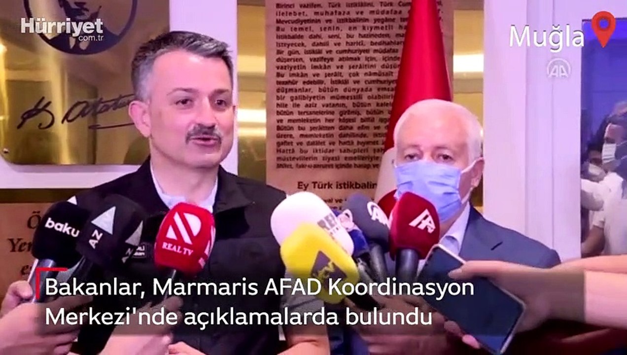 Bakanlar, Marmaris AFAD Koordinasyon Merkezi'nde açıklamalarda bulundu