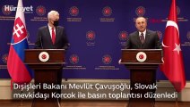 Bakan Çavuşoğlu, Slovak mevkidaşı Korcok ile basın toplantısı düzenledi