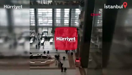 Çağlayan Adliyesi'ne kesici aletle girmeye çalıştı! O anlar kamerada