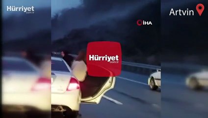 Artvin’in Arhavi ilçesinde heyelan