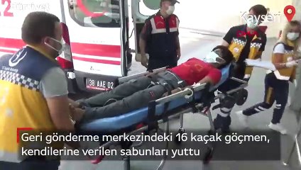 Geri gönderme merkezindeki 16 kaçak göçmen, kendilerine verilen sabunları yuttu