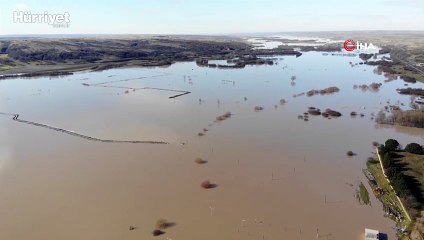 Ergene’nin debisi 20 kat arttı... Panayır ve tarım sularla kaplandı