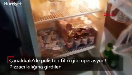 Pizzacı kılığına giren polisten kumar baskını kamerada