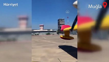 İspanya'nın gönderdiği 2 yangın söndürme uçağı Muğla'da Dalaman'a ulaştı