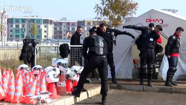 Motosikletli Yunus polislerinin zorlu eğitimini DHA görüntüledi