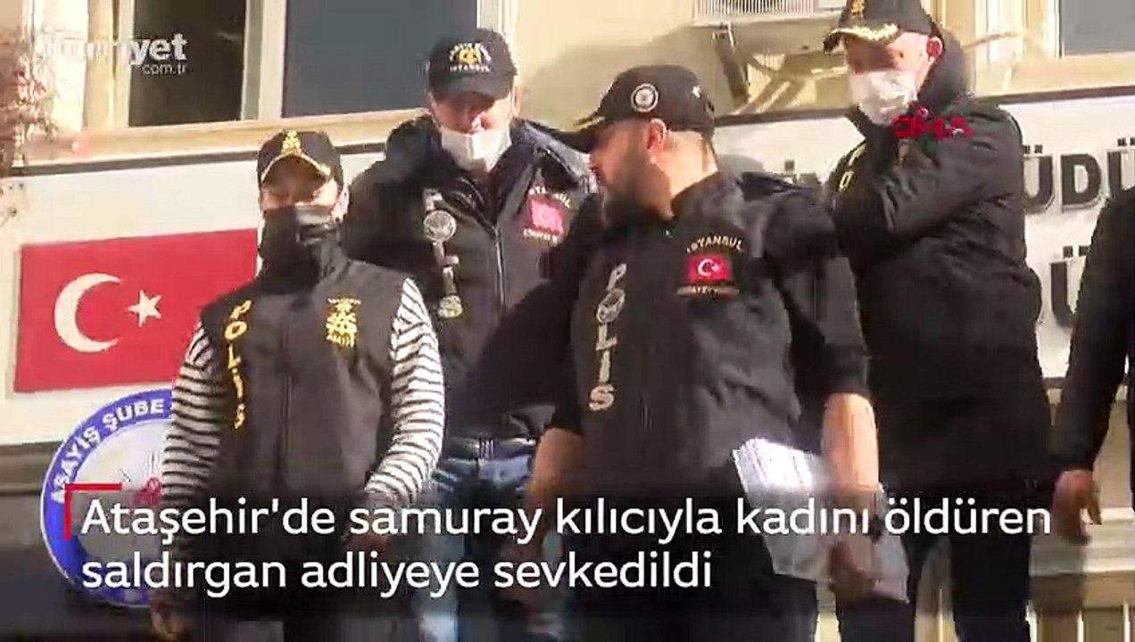 Ataşehir'de samuray kılıcıyla kadını öldüren saldırgan adliyeye sevkedildi