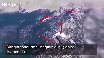 Kahramanmaraş'ta yangın söndürme uçağının düşme anı!