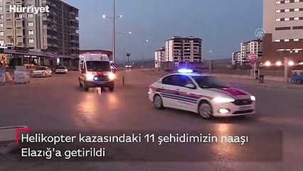 11 şehidimizin naaşı Elazığ'a getirildi