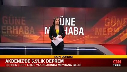 Akdeniz'de 5,5 büyüklüğünde deprem