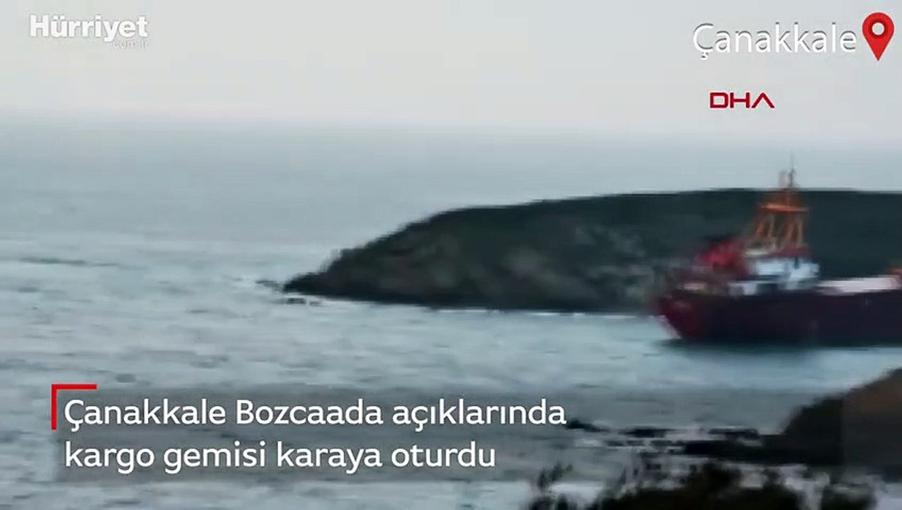 Çanakkale Bozcaada açıklarında kargo gemisi karaya oturdu
