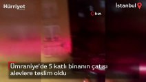 Ümraniye’de 5 katlı binanın çatısı alevlere teslim oldu